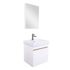 Innoci-Usa Anacapa 22 in. W Wall Mounted Vanity Set with Integrated Basin and Rounded Mirror in Glossy White 91220281